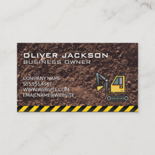 Construction Excavator Dirt Business Card