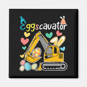 Construction Excavator Easter Day Egg Hunt For Boy Magnet