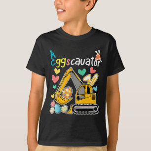 Construction Excavator Easter Day Egg Hunt For Boy T-Shirt