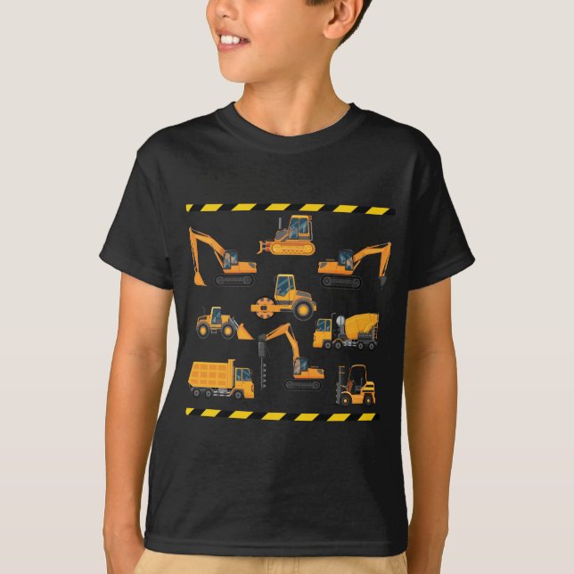 Construction Excavator operator Boy Kindergarten T-Shirt (Front)