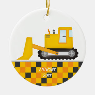 Construction Excavator  Personalized  Ornament