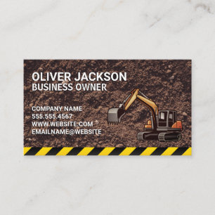 Construction   Excavator   Property Development  Business Card