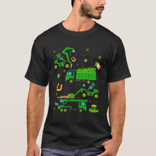 Construction Excavator St Patricks Day Boys Girls T-Shirt