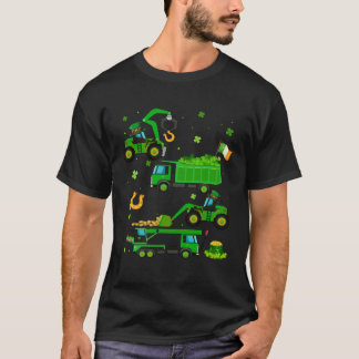 Construction Excavator St Patricks Day Boys Girls T-Shirt
