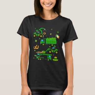Construction Excavator St Patricks Day Boys Girls  T-Shirt