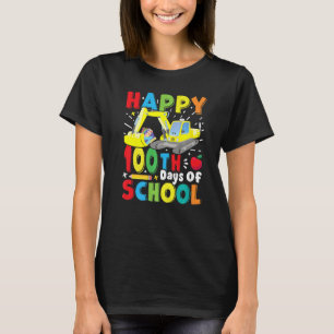 Construction Excavator Tees 100 Days Of School Tea
