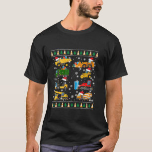 Construction Excavator Truck Santa Ugly Sweater Ch