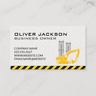 Construction Excavator Vehicle Building Site Business Card