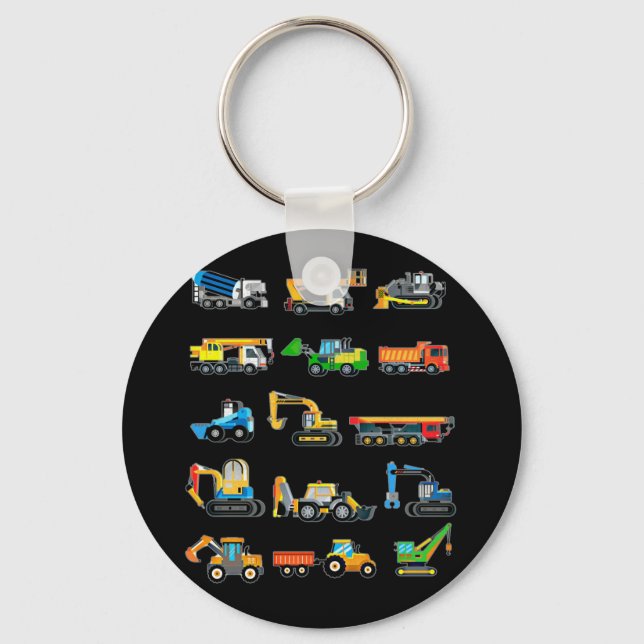 Construction Excavator Vehicles machinery Keychain (Front)