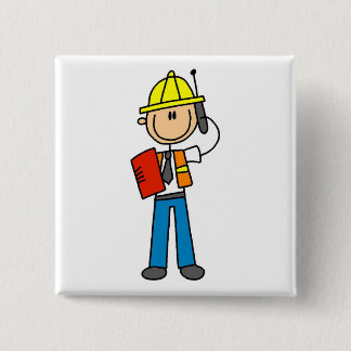 Construction Foreman T-shirts and Gifts 2 Inch Square Button
