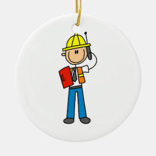 Construction Foreman T-shirts and Gifts Ceramic Ornament