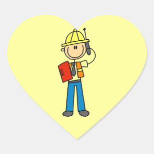 Construction Foreman T-shirts and Gifts Heart Sticker