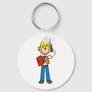 Construction Foreman T-shirts and Gifts Keychain