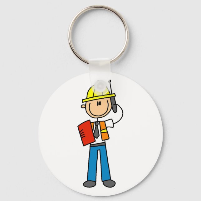 Construction Foreman Tshirts and Gifts Keychain (Front)
