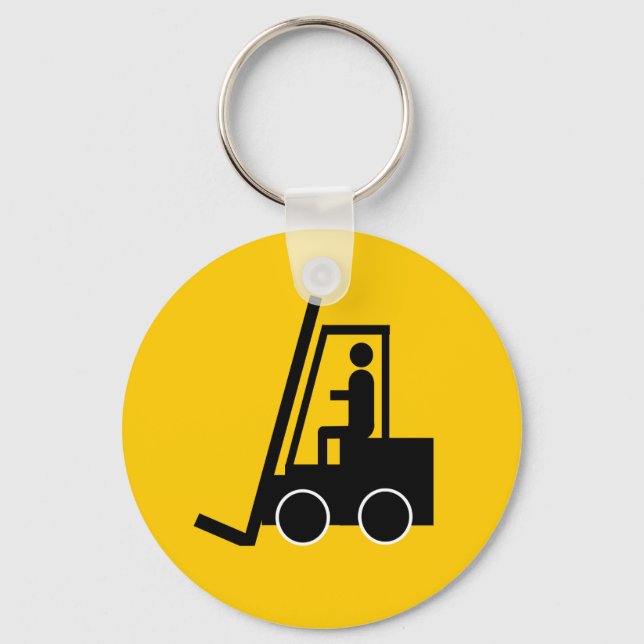 CONSTRUCTION FORKLIFT VEHICLE GRAPHIC LOGO KEYCHAI KEYCHAIN (Front)