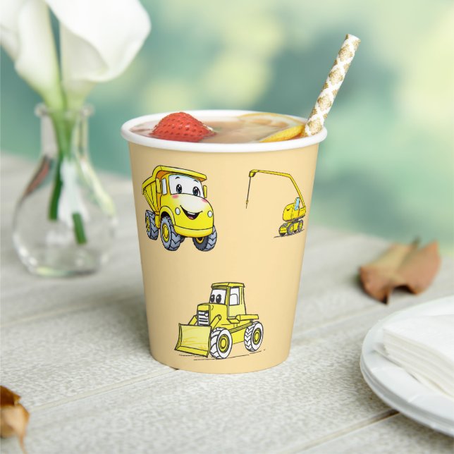 Construction Funny Vehicles Paper Cups (Insitu)