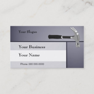 Construction Hammer Business Card Template