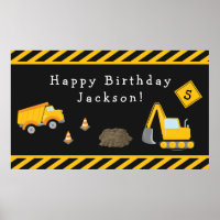 Construction Happy Birthday with Age Boy