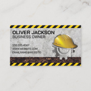 Construction Hard Hat   Builders   Blue Collars Business Card