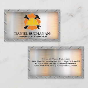 Construction Hard Hat Wrench Hammer Business Card
