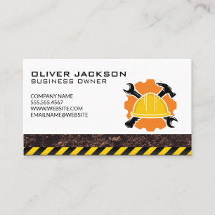 Construction   Hard hat Wrenches Business Card