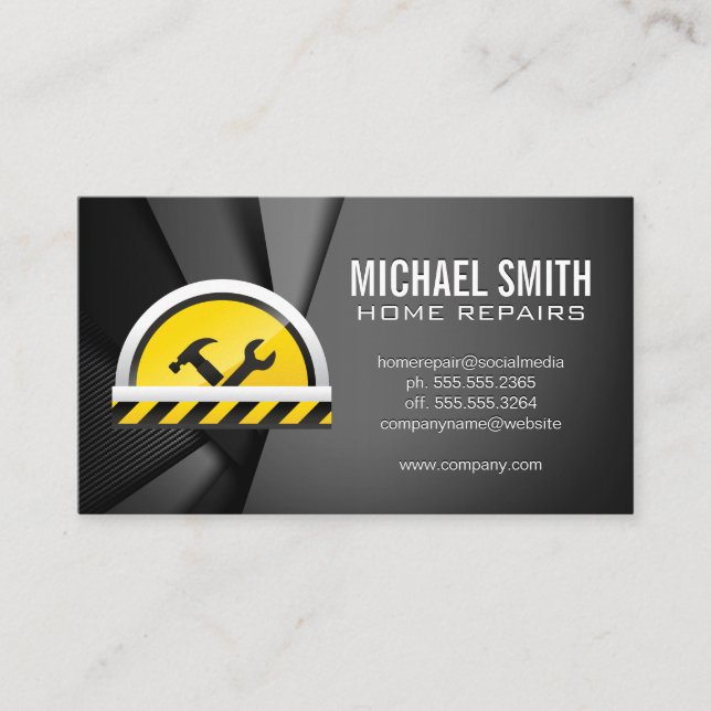 Construction Hardware Tools | Abstract Panels Business Card (Front)