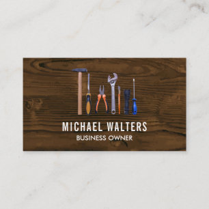 Construction Hardware Tools Carpentry Business Card
