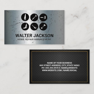 Construction Hardware Tools   Grungy Scratched Business Card