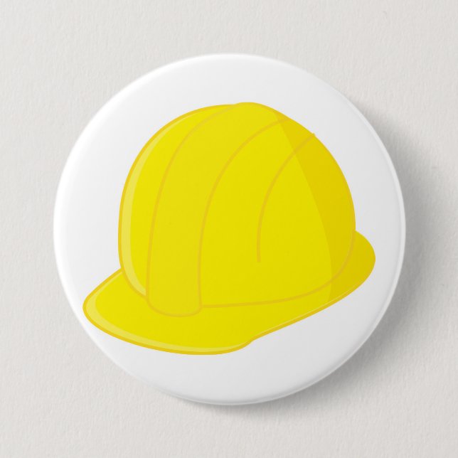 Construction Hat 3 Inch Round Button (Front)