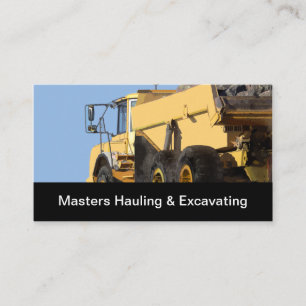 Construction Hauling And Excavating Business Card