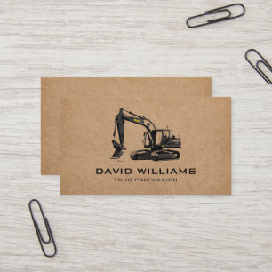 Construction Heavy Equipment Operator Business Card