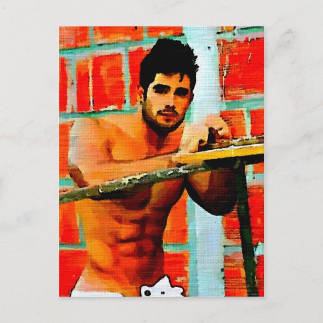 Construction Hunk Postcard (Front)