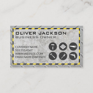 Construction Icons   Concrete and Steel  Business Card