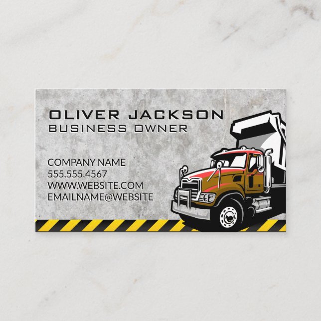 Construction | Industrial Work Truck Business Card (Front)