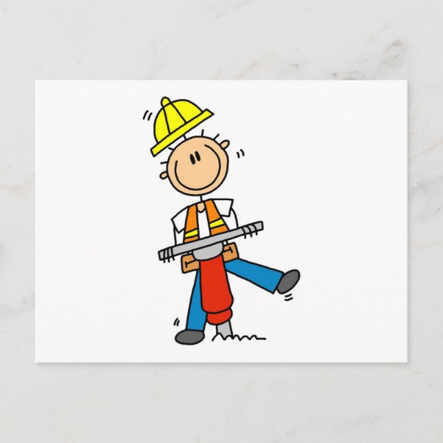 Construction Jack Hammer T-shirts and Gifts Postcard (Front)