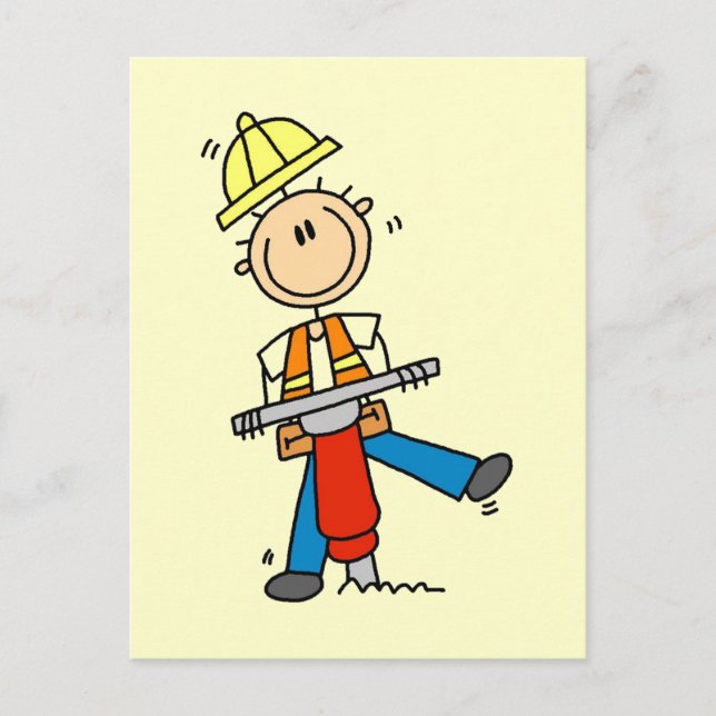 Construction Jack Hammer T-shirts and Gifts Postcard (Front)