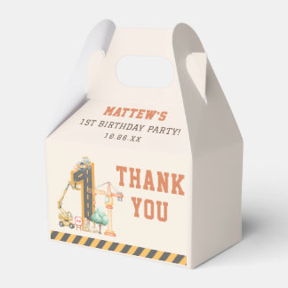 Construction Kids 1st Birthday Party Favor Box