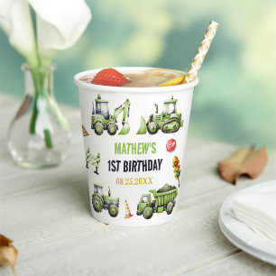 Construction Kids 1st Birthday Party Paper Cups