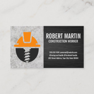 Construction Logo   Blue Collar Contractor Appointment Card