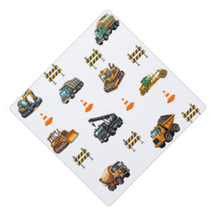 Construction machinery graduation cap topper