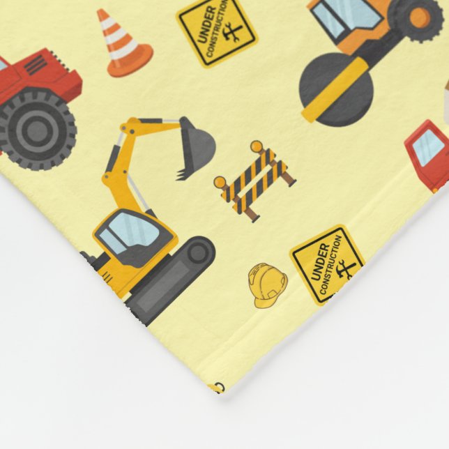 Construction Machines Theme Fleece Blanket (Corner)