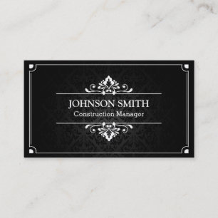 Construction Manager - Shadow of Damask Business Card