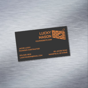 Construction Masonry Brick Magnetic Business Card
