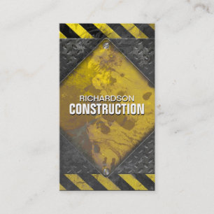 Construction Metal Business Card Black Yellow Rust