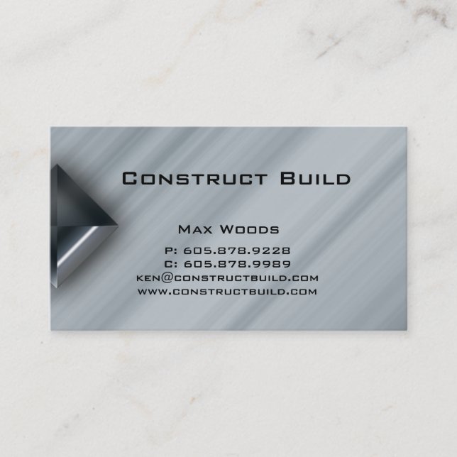 Construction Metal Business Card Professional 2 (Front)