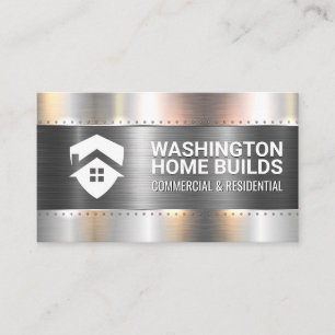Construction Metal Fabrication with Rivets   House Business Card
