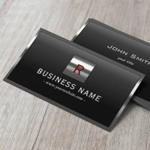 Construction Metal Framed Monogram Professional Business Card