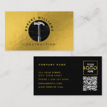 Construction Metal QR Code Black Metallic Gold