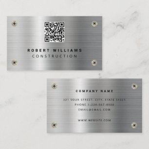 Construction Metal QR Code Business Card