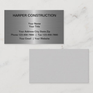 Construction Metallic Look Business Card